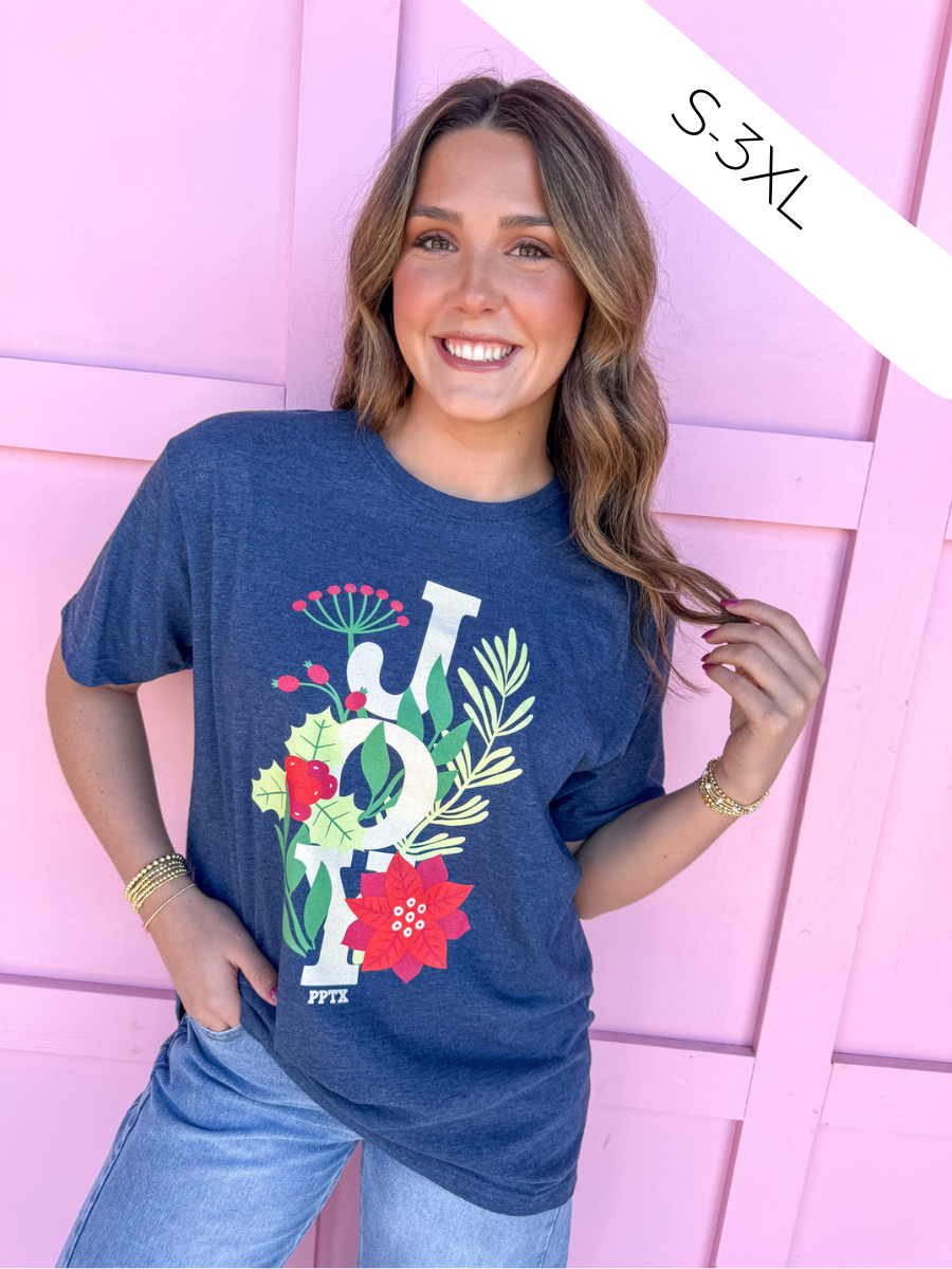Joy Poinsettia Tee christmas tee womens boutique jincy's