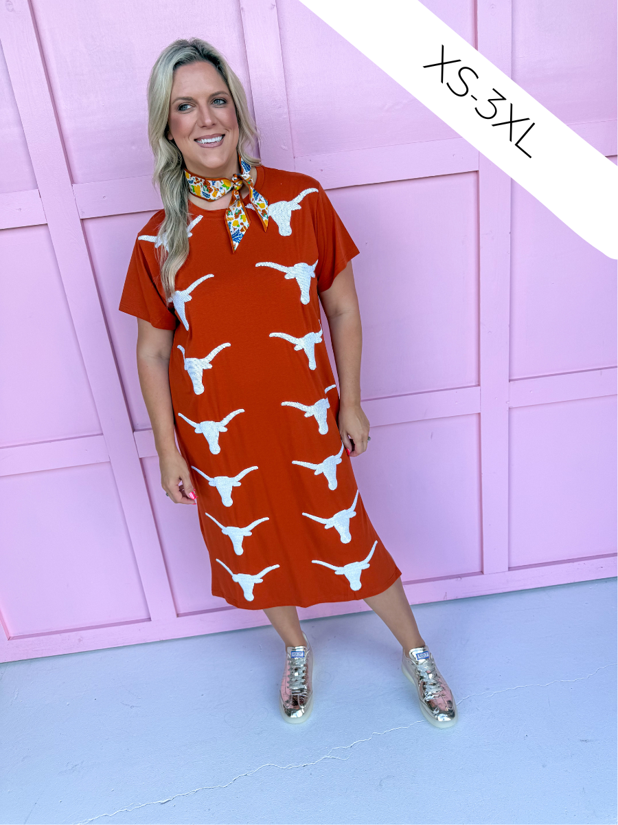 QUEEN OF SPARKLES | Texas® Mascot Midi Tee Dress