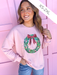 Clara Wreath Sequin Sweatshirt green wreath red bow berries christmas womens boutique jincy's 