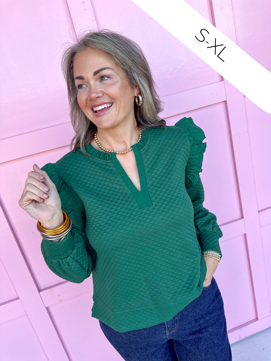 Cozy Accord Top - Hunter Green