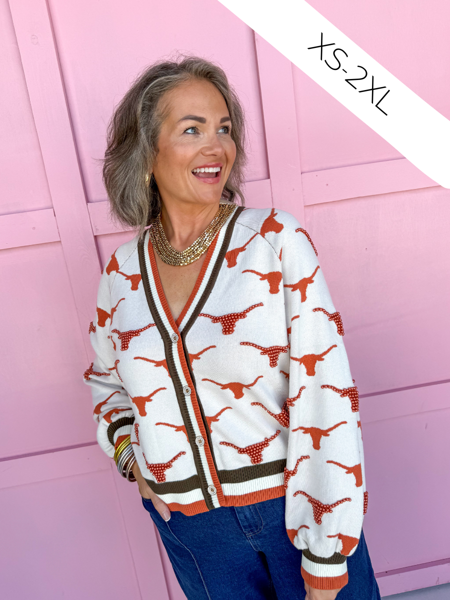 QUEEN OF SPARKLES | Texas® Knit Mascot Cardigan