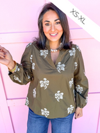 Mary Square | Kayla Embroidered Top - Moonlit Grace