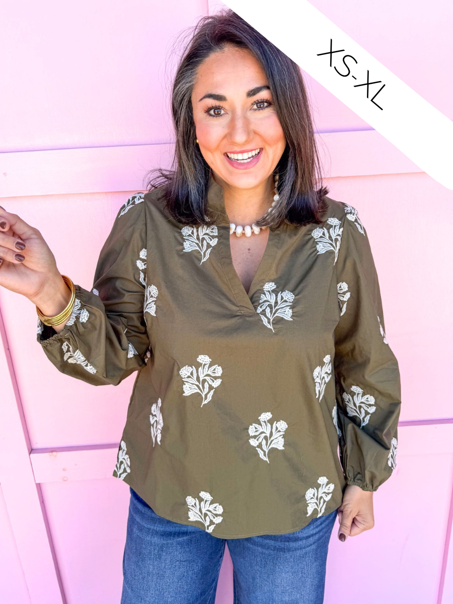 Mary Square | Kayla Embroidered Top - Moonlit Grace