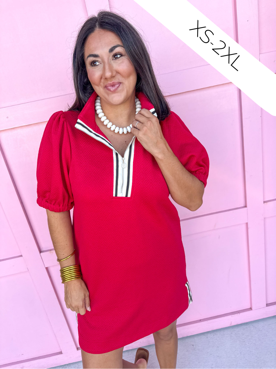 Mary Square | Andie Dress - Red/Black
