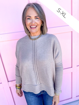 Keep It Easy Oversized Top - Ash Mocha