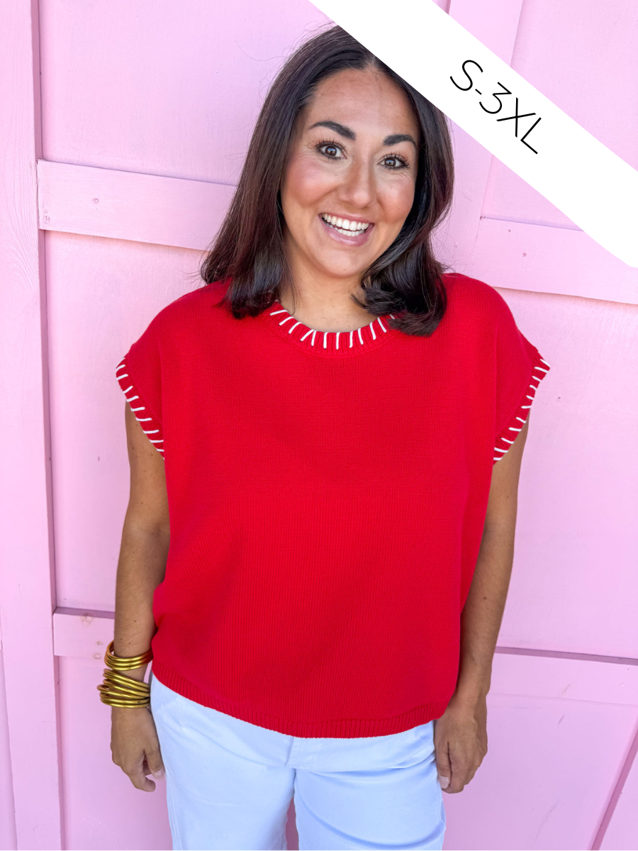 Signature Stitch Top - Ruby