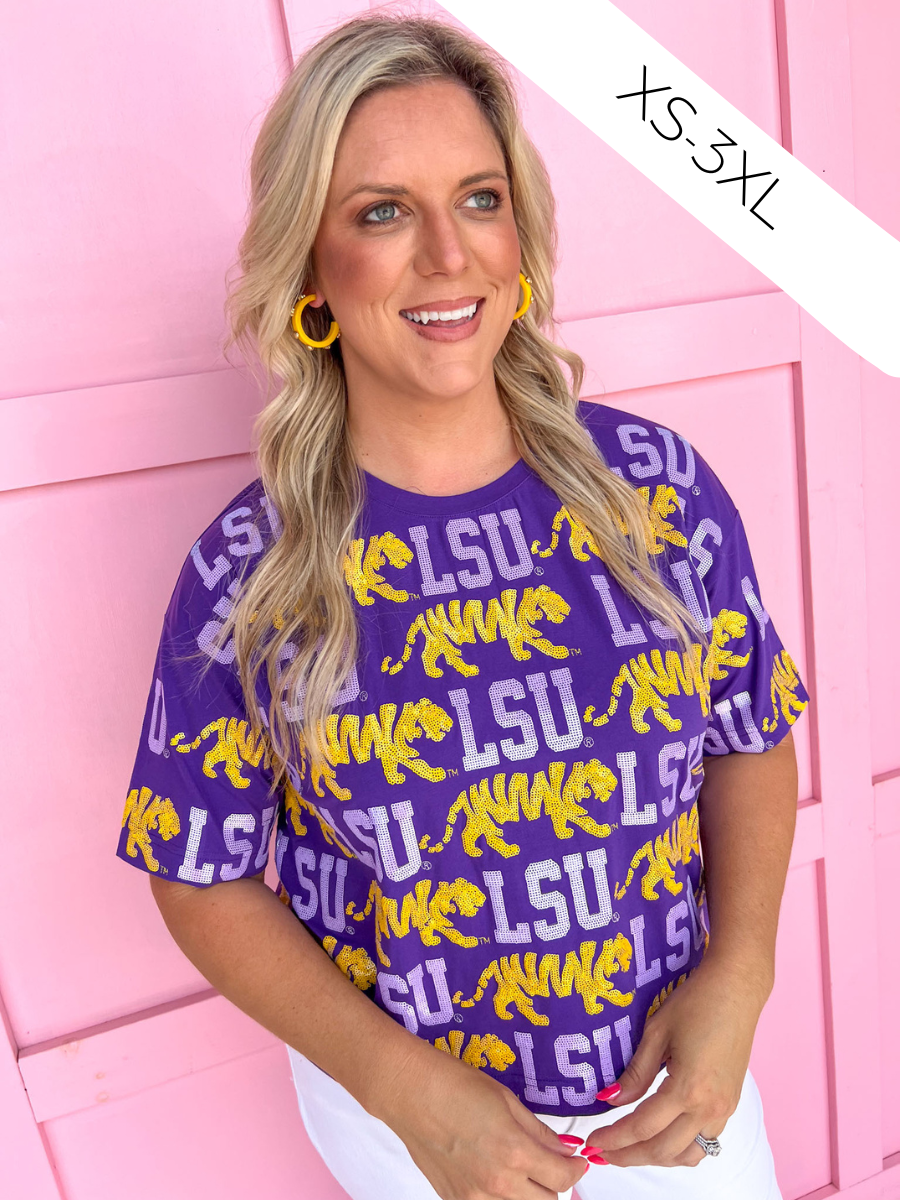 Stewart Simmons | Sequin Repeat Tee - LSU®