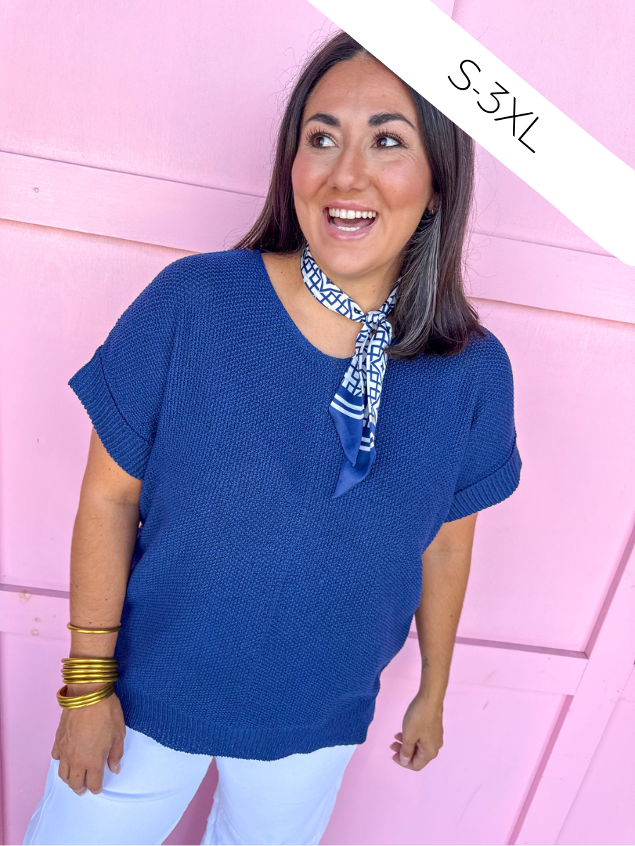 The Perfect Knit Top - Navy