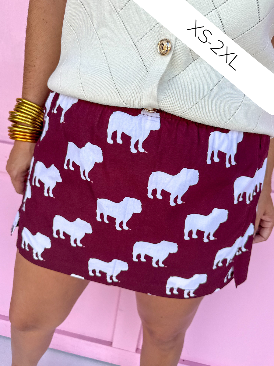 Stewart Simmons Poplin Skort Mississippi State® Bulldogs Gameday women's boutique Jincy's 