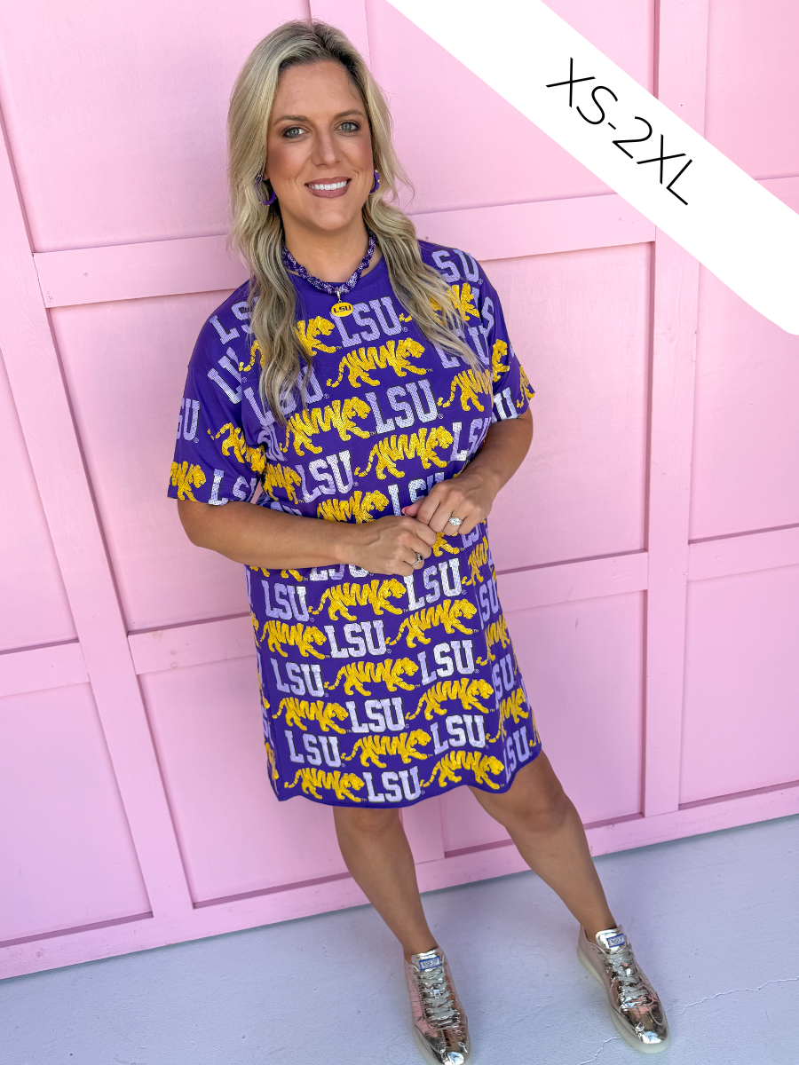 Stewart Simmons | Sequin Repeat T-Shirt Dress - LSU®