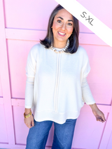 Keep It Easy Oversized Top - Beige