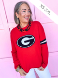 Jincy's Women's Boutique Game Day Licensed UGA Long Sleeve Knit Top Capri Designs  