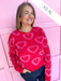 Molly Bracken Katherine Knit Sweater red pink hearts angora womens boutique jincy's