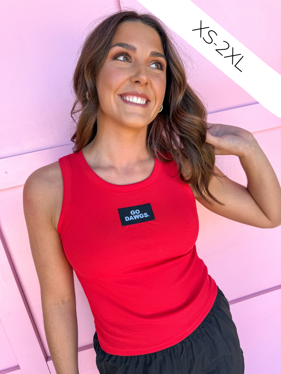 Scarlet & Gold | Alli Ribbed Tank - Red - Go Dawgs®