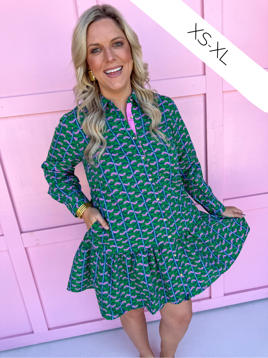 Jincy's Women's Boutique Mary Square Fiona Dress Honey Vines Fall Mini Dress