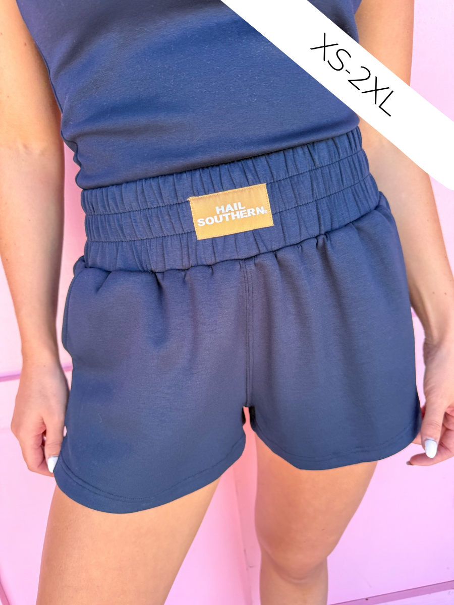 Scarlet & Gold | Ava Airy Shorts - Navy - Hail Southern®