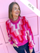 Molly Bracken Quinn Knit Sweater pinks red white womens boutique jincy's
