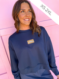 Scarlet & Gold | Ava Airy Crewneck - Navy - Hail Southern®
