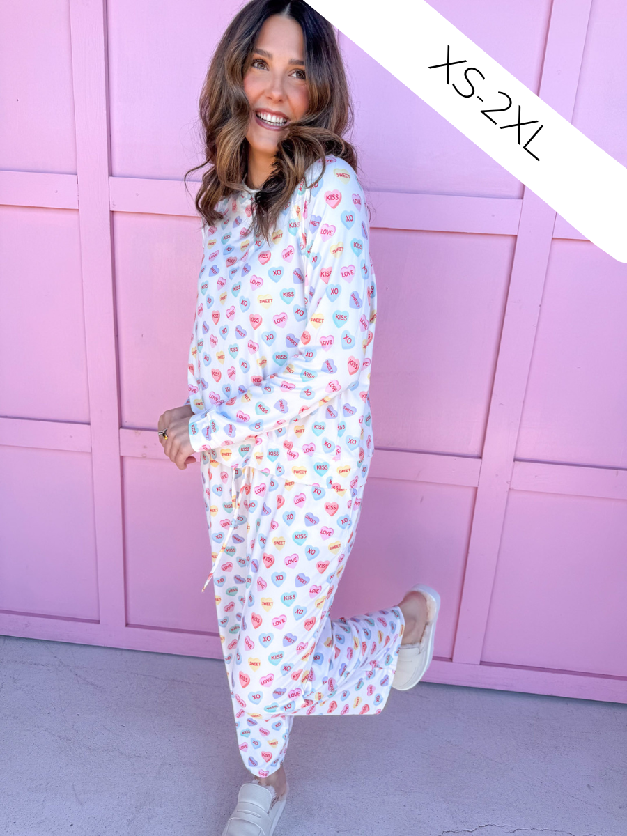 Mary Square | Annie Pajama Set - Candy Hearts