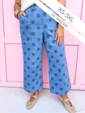 JINCY'S | CROP - Polka Dot Pants - Light Wash - PREORDER