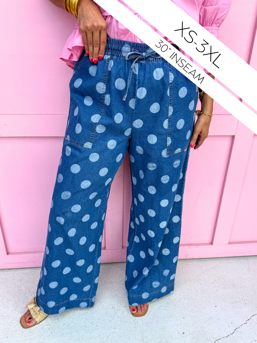 JINCY'S | Polka Dot Pants - Medium Wash - PREORDER