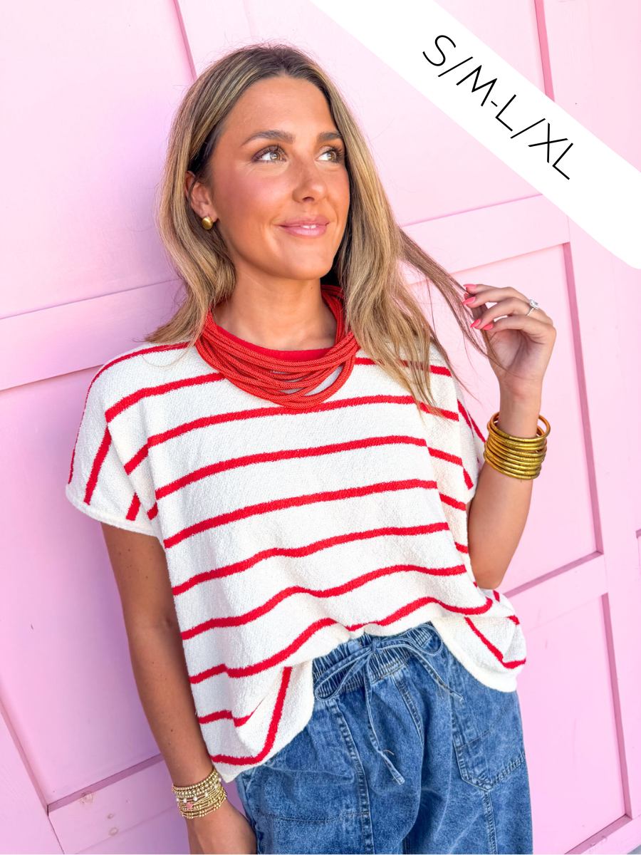 Striped Essential Top - Ruby