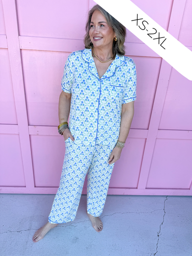 Jincy's Women's Boutique Mary Square Charlotte Floral Pajama Set Plus Size