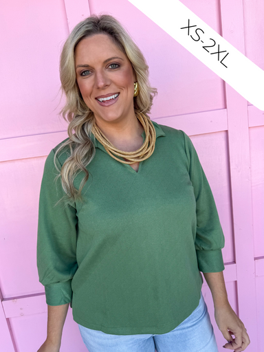 Jincy's Women's Boutique Jocelyn Top Green Mary Square plus