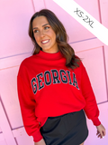 Scarlet & Gold | Madi Classic Mock Neck - Red - Georgia®