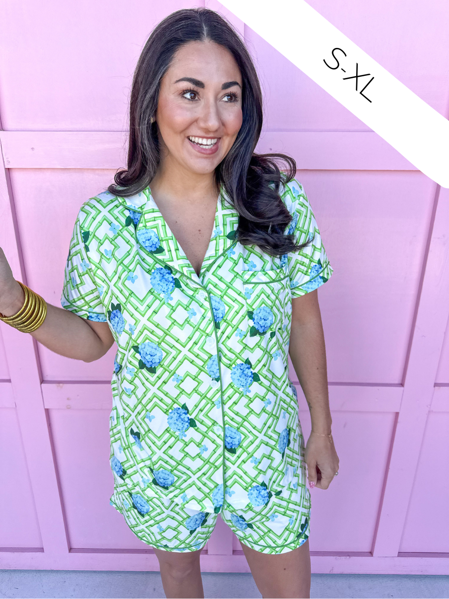 Hannah Pajama Set - Hydrangea Bamboo