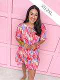 Mary Square | Natalia Dress - Pink Fiji Breeze
