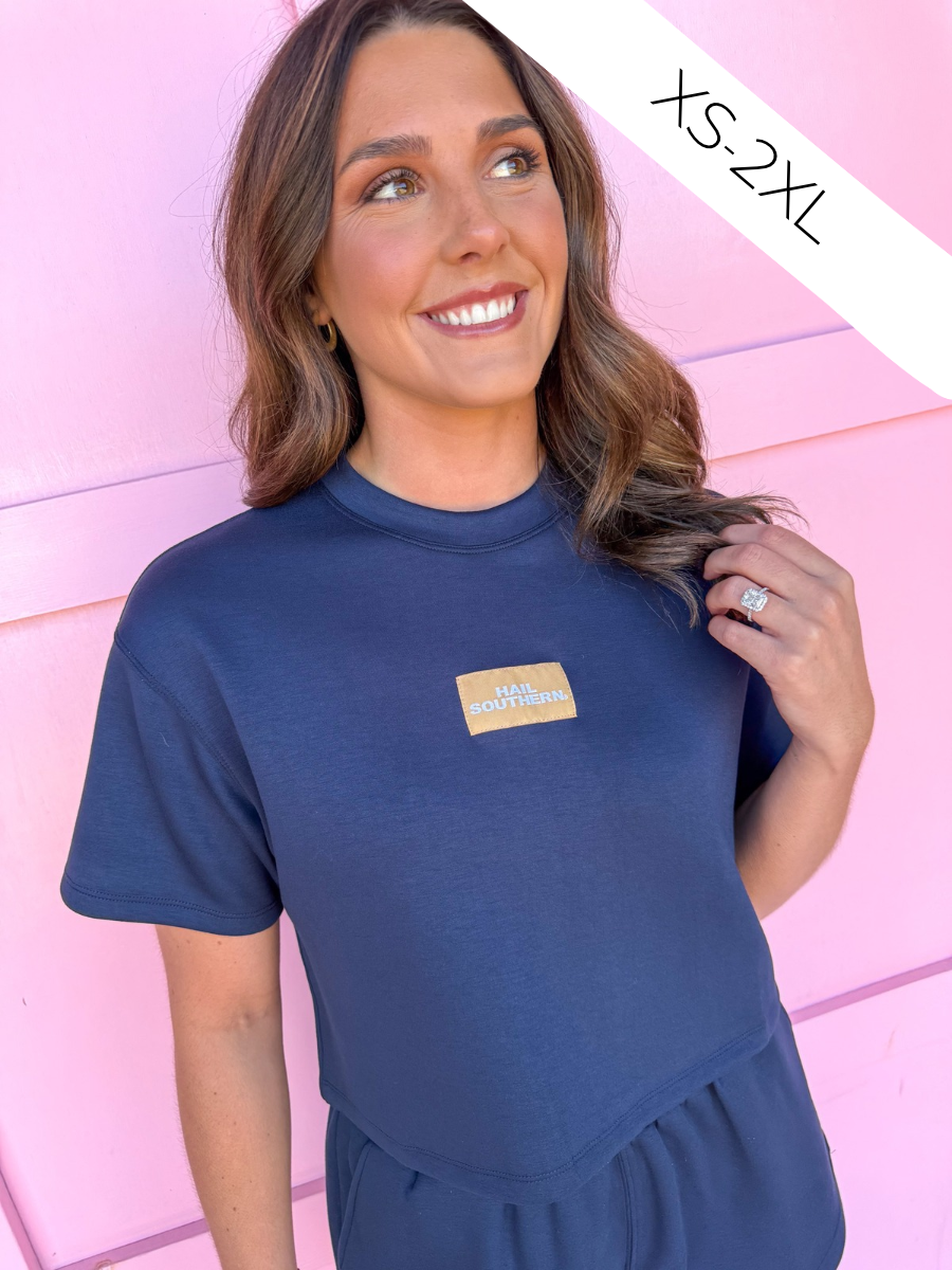 Scarlet & Gold | Kristen Airy Tee - Navy - Hail Southern®