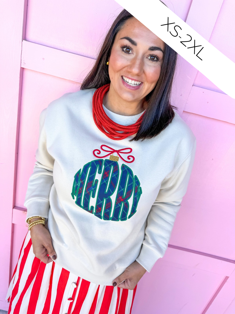 Merry Ornament Sweatshirt - Oatmeal