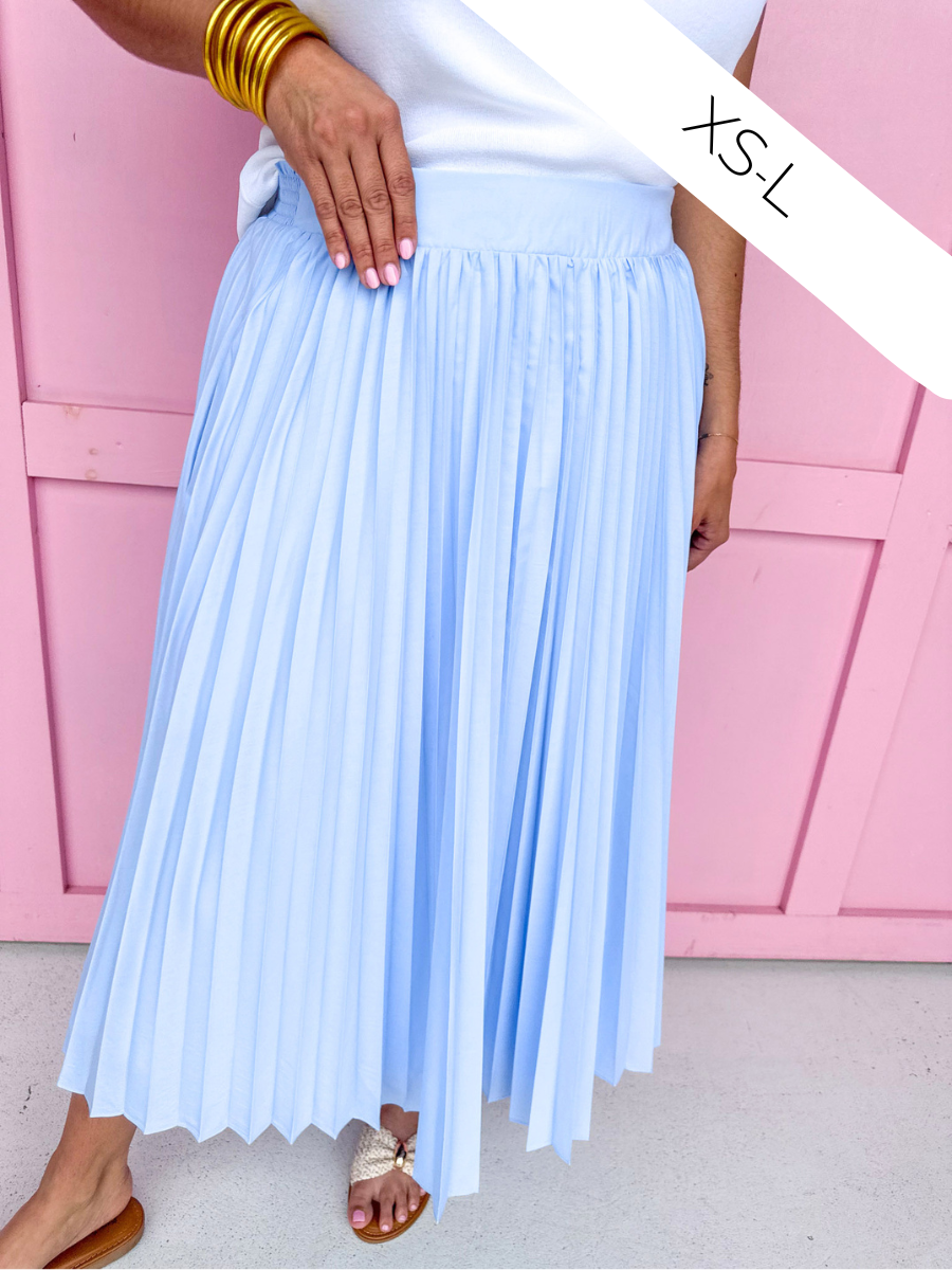 Blue Skies Pleated Skirt