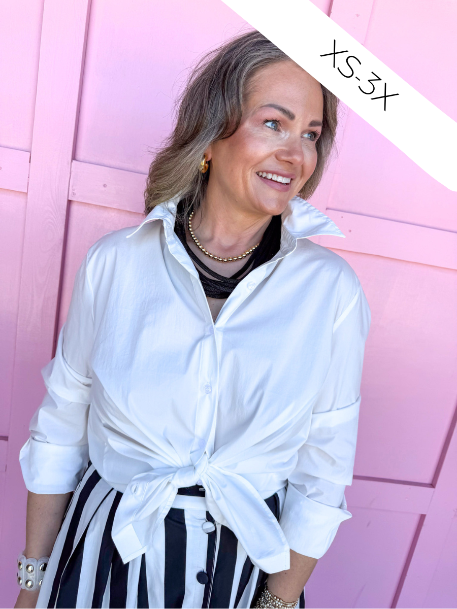 Classic White Button Down Top - Jincy's Custom