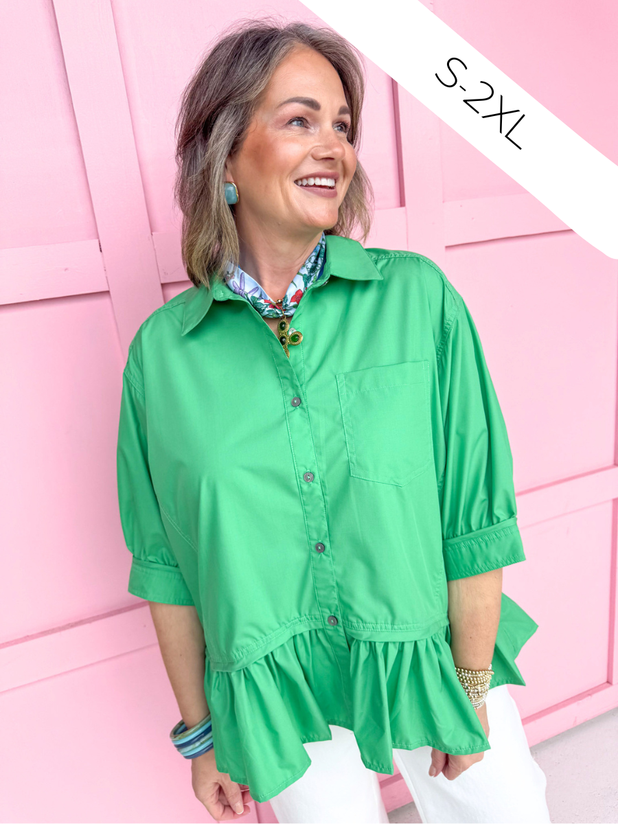 Ruffle & Ready Top - Green