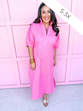 ADRIENNE | Blakely Dress - Bubblegum Jacquard Stripe