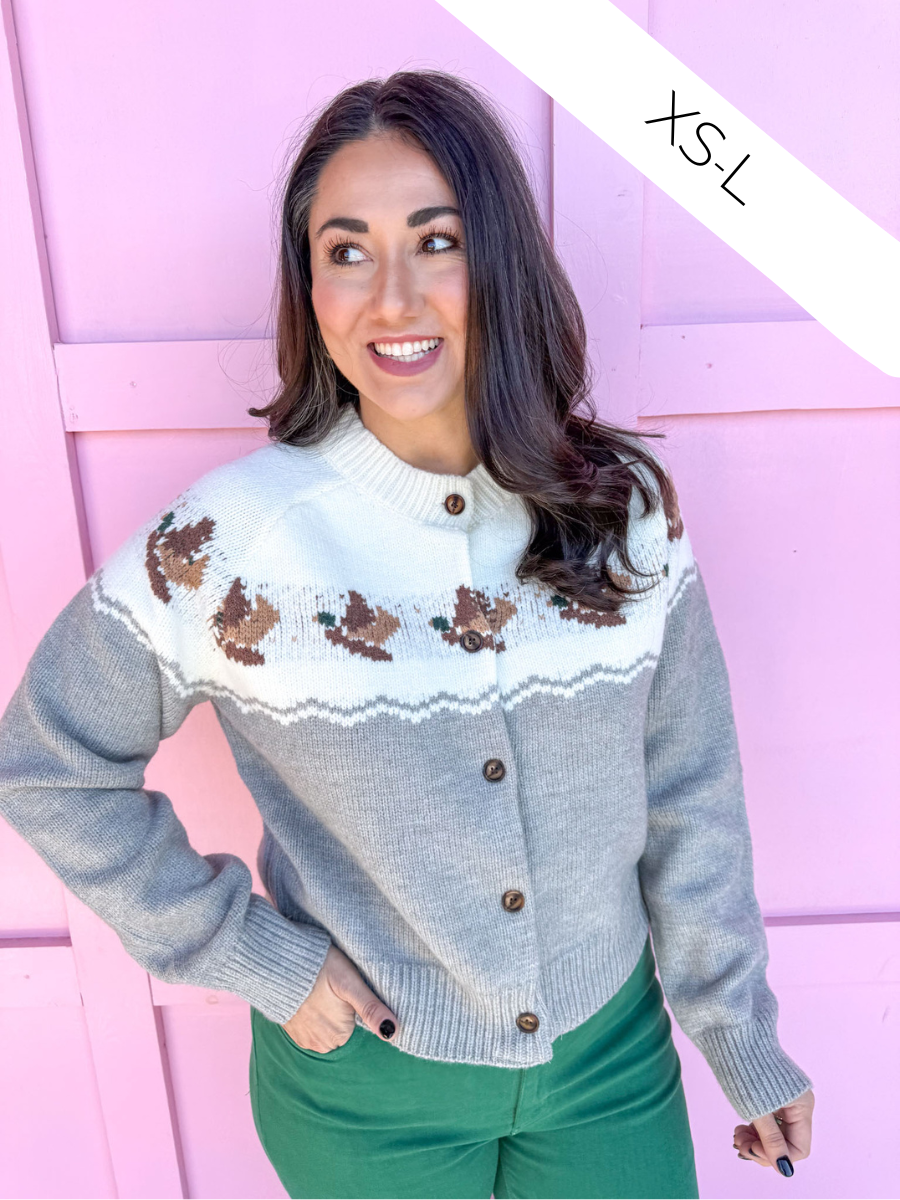 Feathered Flight Cardigan - Grey