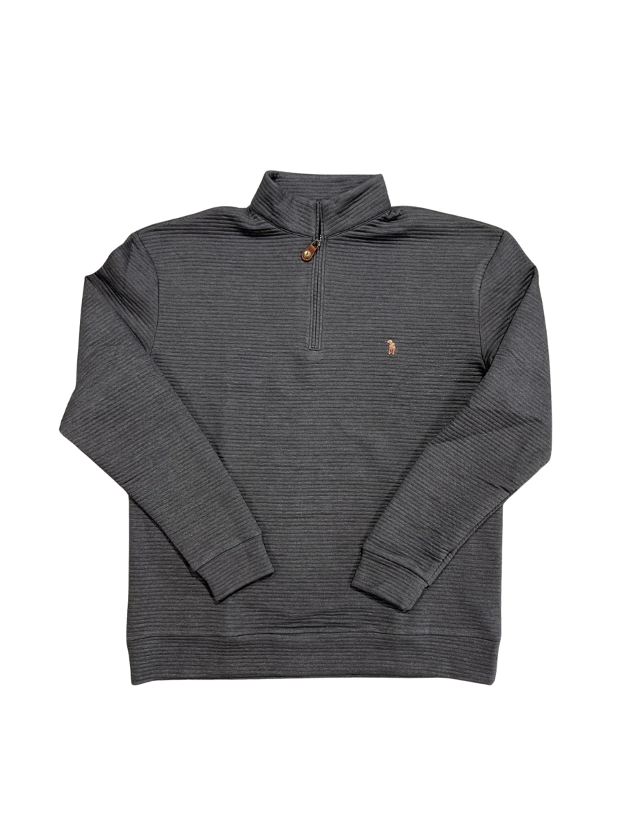 Southern Casanova | Bar-Stitch Quarter Zip - Hideout Heather