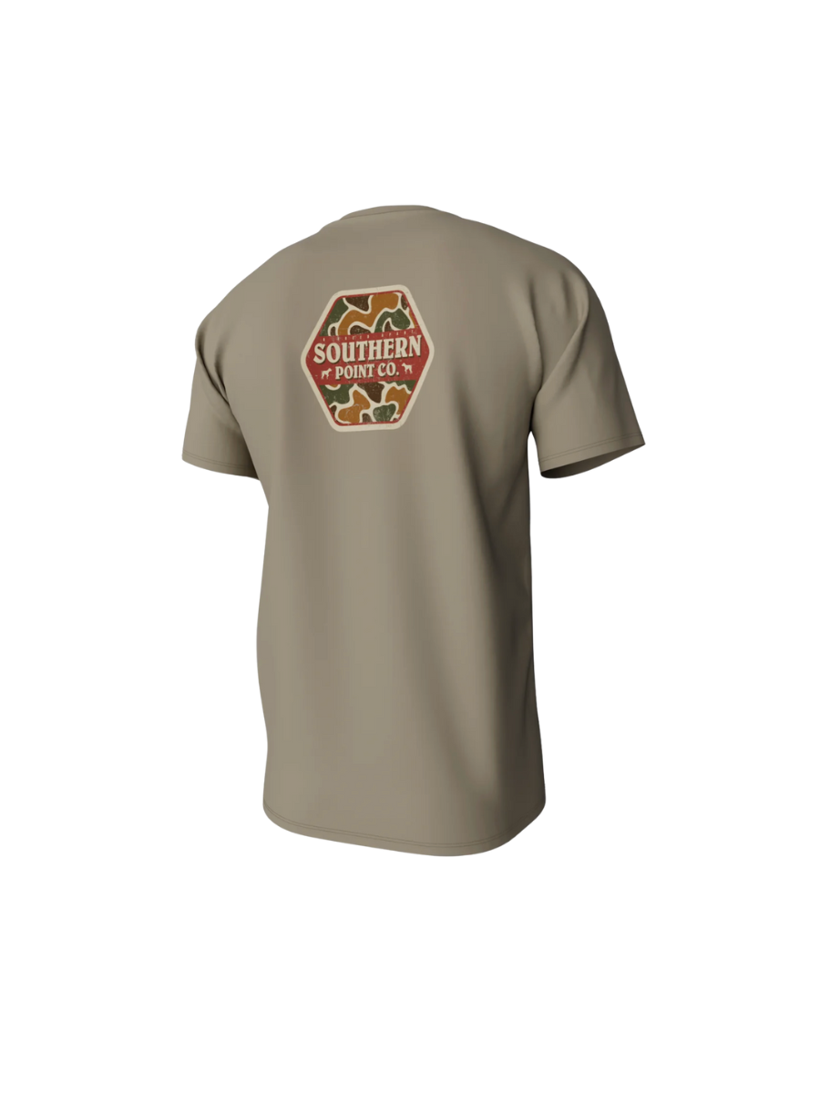 Southern Point Co. | Camo Logo Pocket Tee - Sandstone