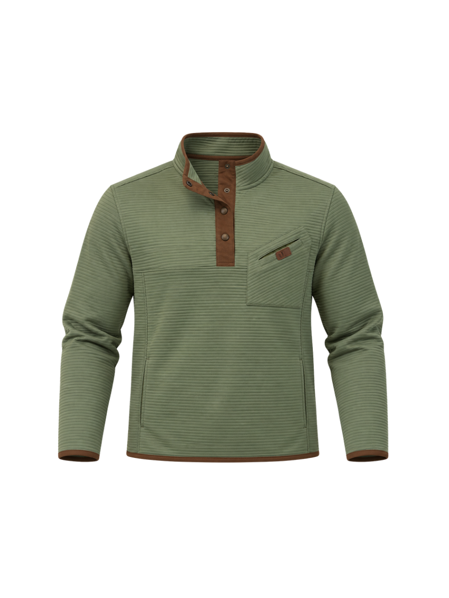 Southern Casanova | Bar Stitch Quarter Snap - Green mens pullover 