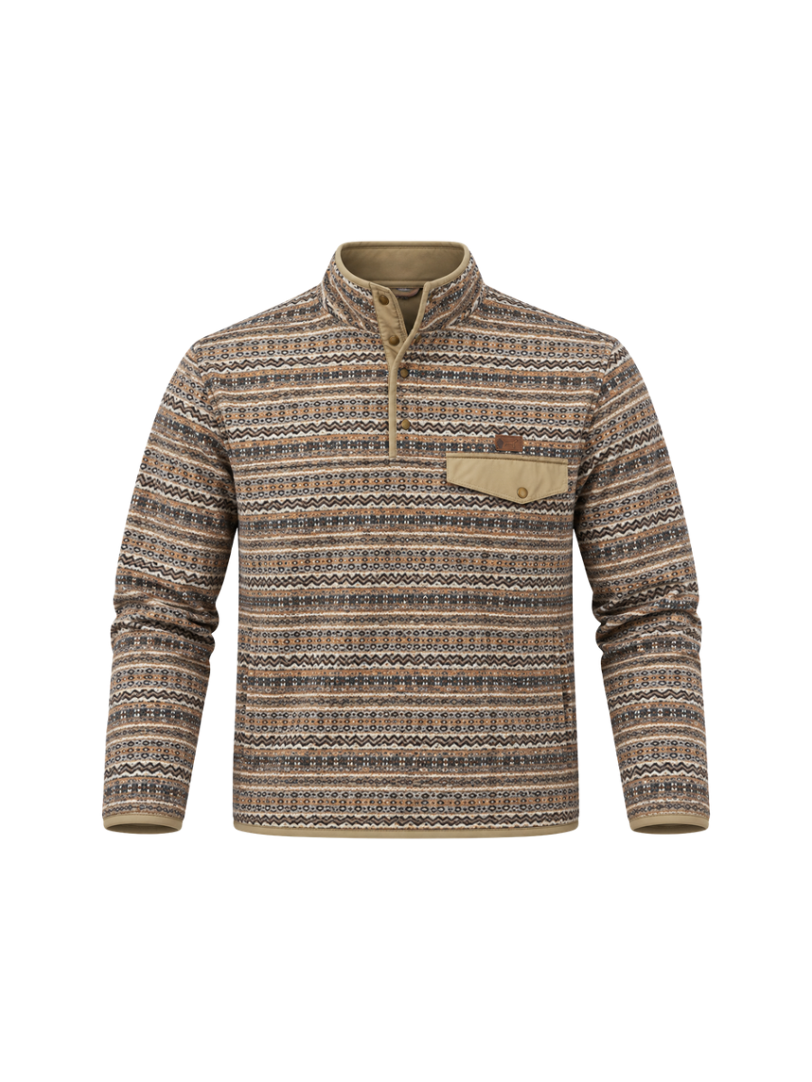Southern Casanova | Fleece Pullover - Oat Fair Isle mens 