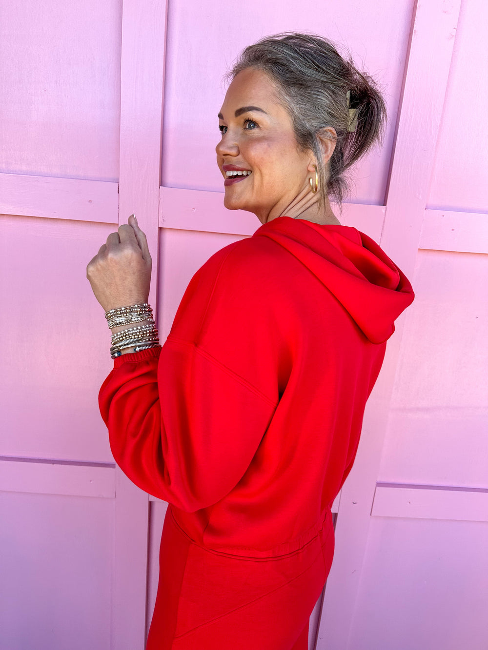 SPANX | AirEssentials Cinched Crop Hoodie - Red