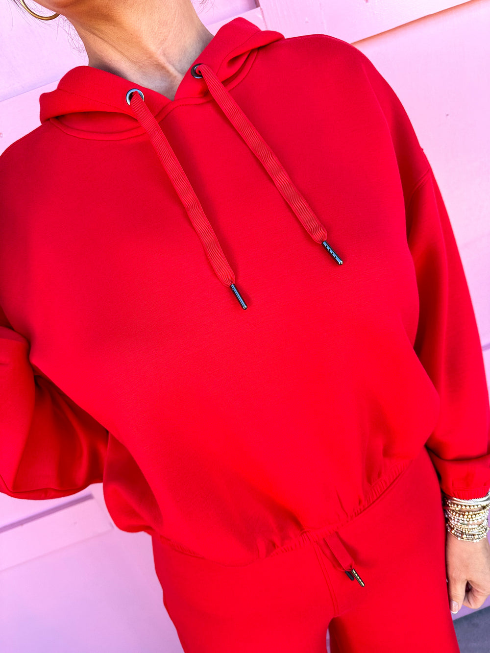 SPANX | AirEssentials Cinched Crop Hoodie - Red