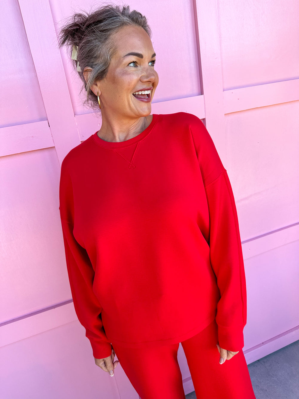 SPANX | AirEssentials Long Crew - Red