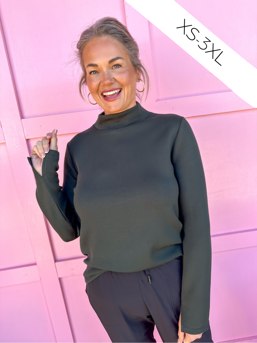 SPANX | AirEssentials Mock Neck - Essex Green