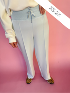 SPANX AirEssentials LUXE Straight Leg Pant Sky Women's Pants Elastic Waist Seam Detail Light Blue Wide Leg Women's Boutique Jincy's Plus Size