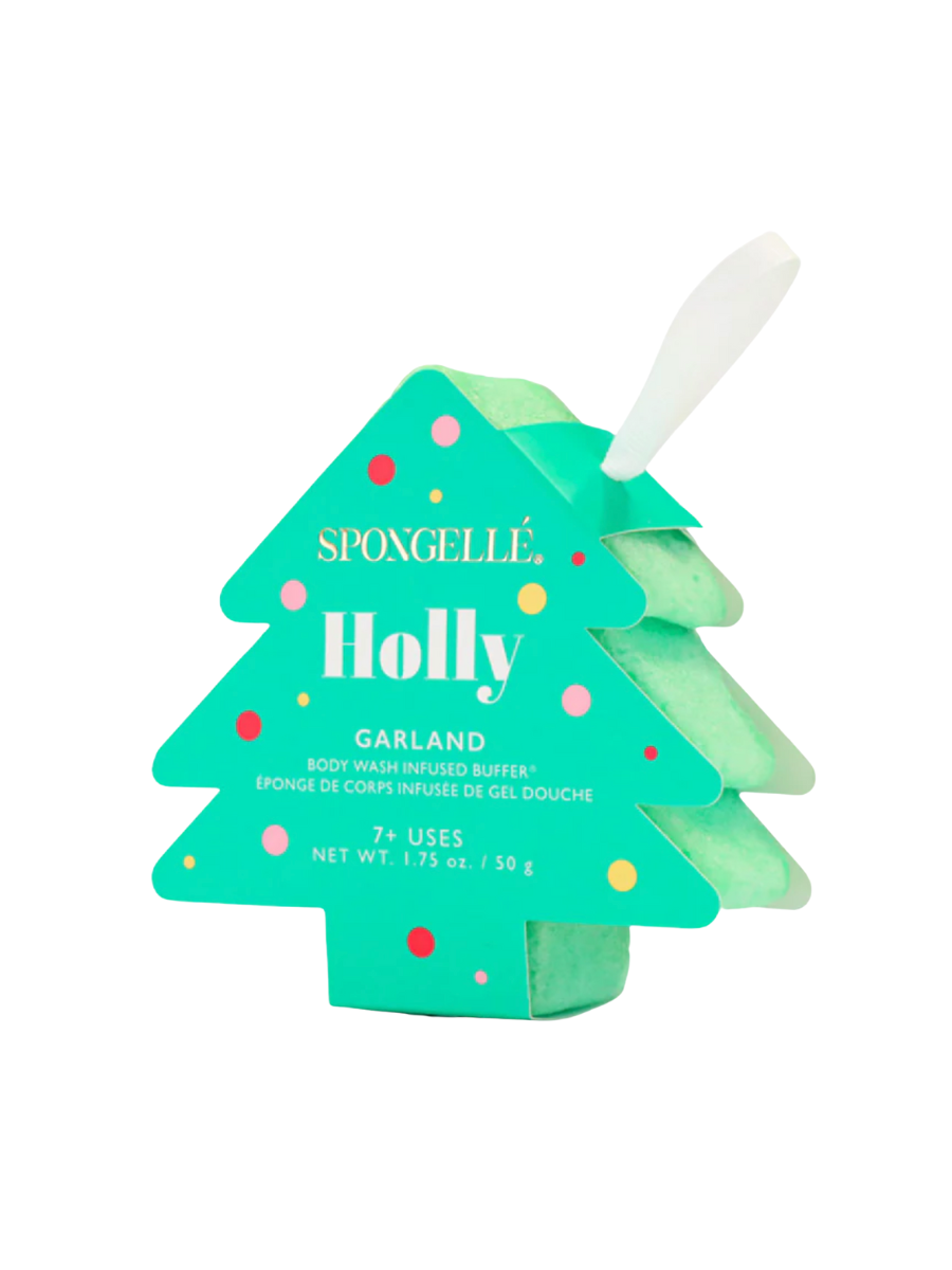 Spongelle | Holiday Tree Buffer - Holly/Garland