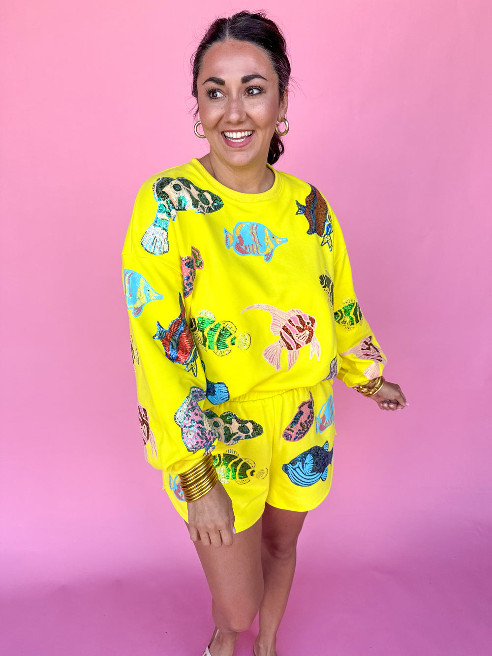 QUEEN OF SPARKLES | Yellow Multi Fish Set