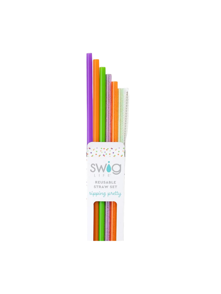 Swig | Halloween Glitter Reusable Straw Set